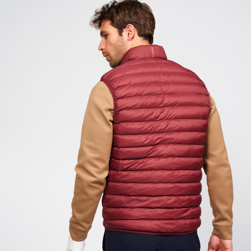 Men's golf sleeveless down jacket - MW500 burgundy